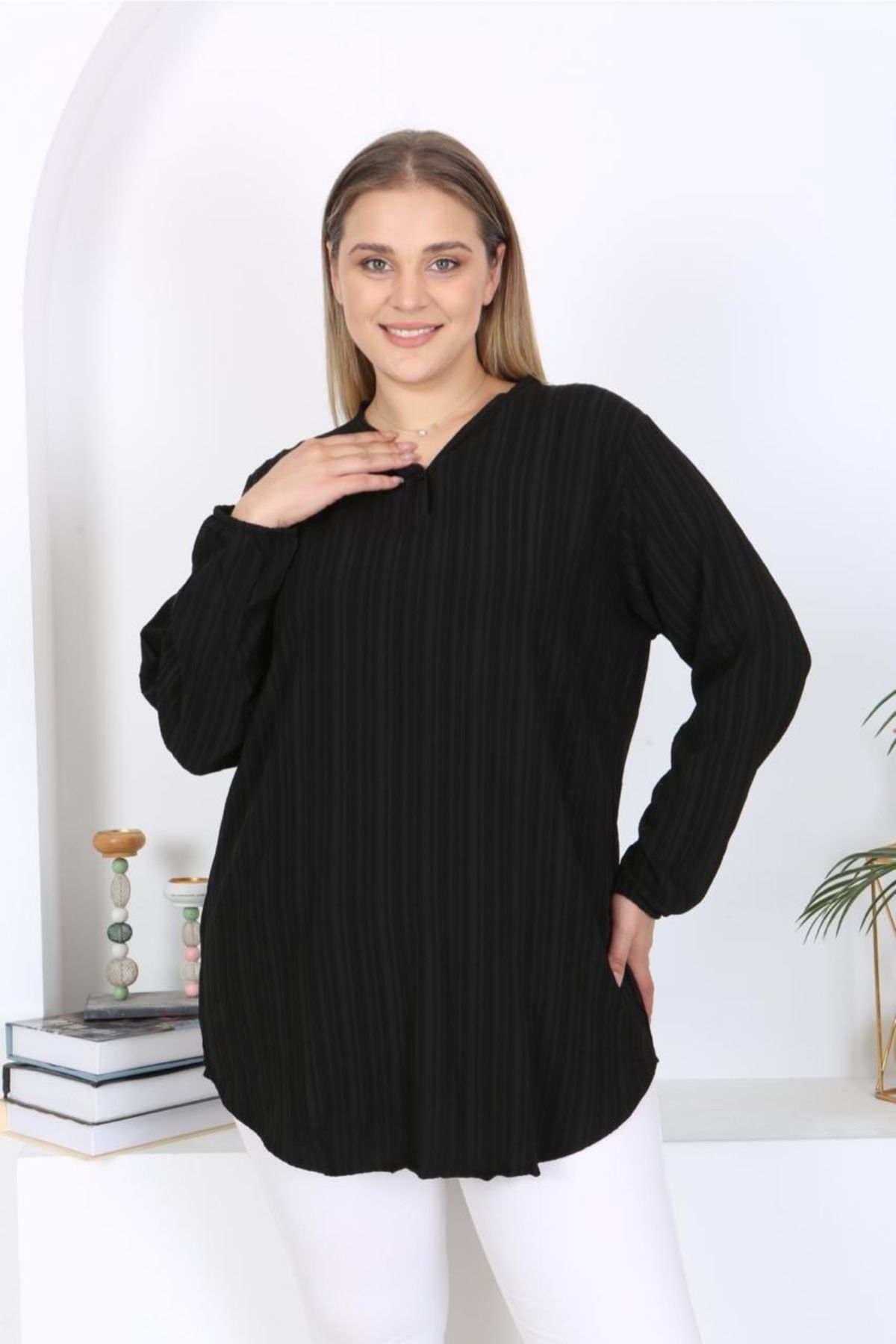 Tunikteks Tunik Dokuma kaş yumuşak rahat kumaş tunik