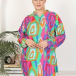 Tunikteks Dokuma viskon yumuşak rahat desenli tunik