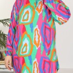 Tunikteks Dokuma viskon yumuşak rahat desenli tunik