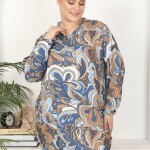 Tunikteks Dokuma viskon yumuşak rahat desenli tunik