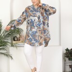 Tunikteks Dokuma viskon yumuşak rahat desenli tunik