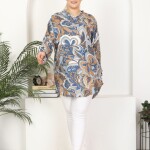 Tunikteks Dokuma viskon yumuşak rahat desenli tunik