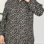 Tunikteks Dokuma viskon yumuşak rahat desenli tunik