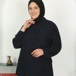 Tunikteks Koyu Lacivert pamuk viskon yumuşak dokuma kumaş tunik